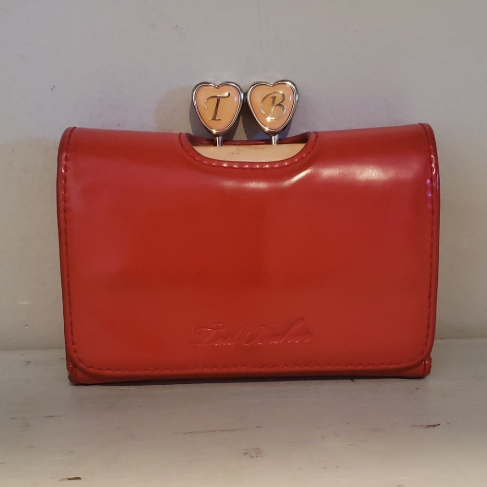 Ted Baker red patent leather wallet